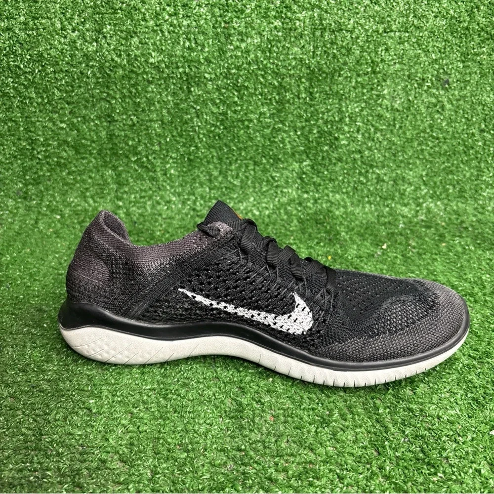 Nike Free RN Flyknit 2018 Women's Size 8 Running Shoes Black Gray‎